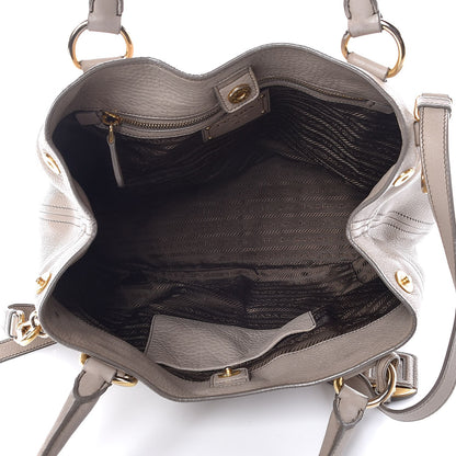 Prada Vitello Daino Shoulder Bag Grey 6 of 21