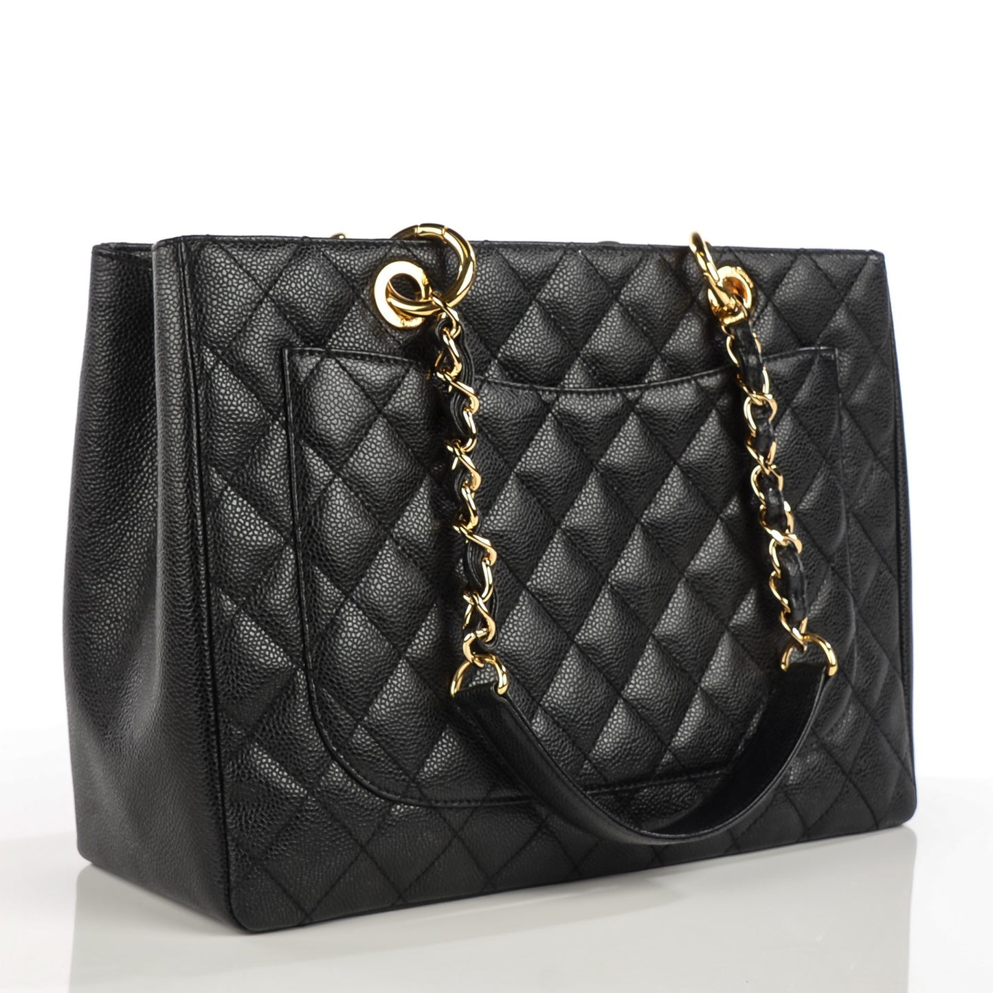 Caviar Quilted Grand Shopping Tote GST Black