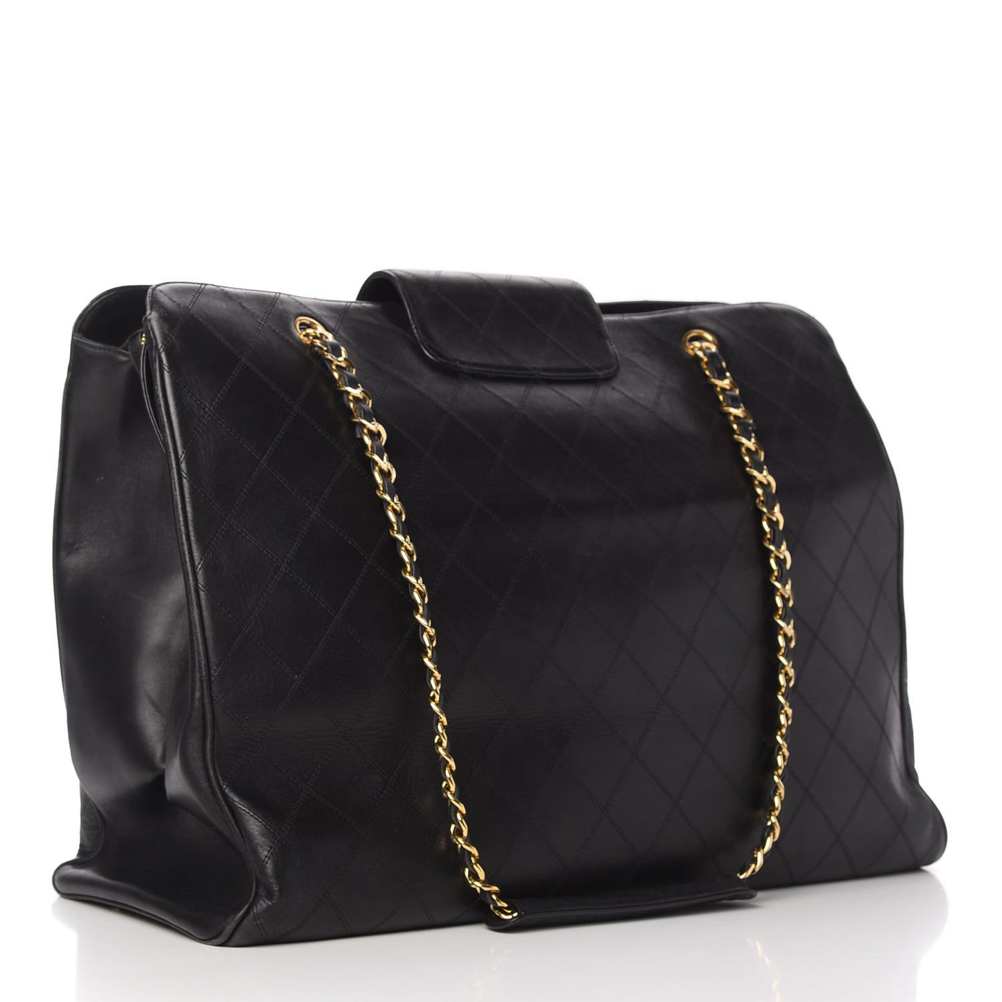 Calfskin Stitched XL Weekender Black