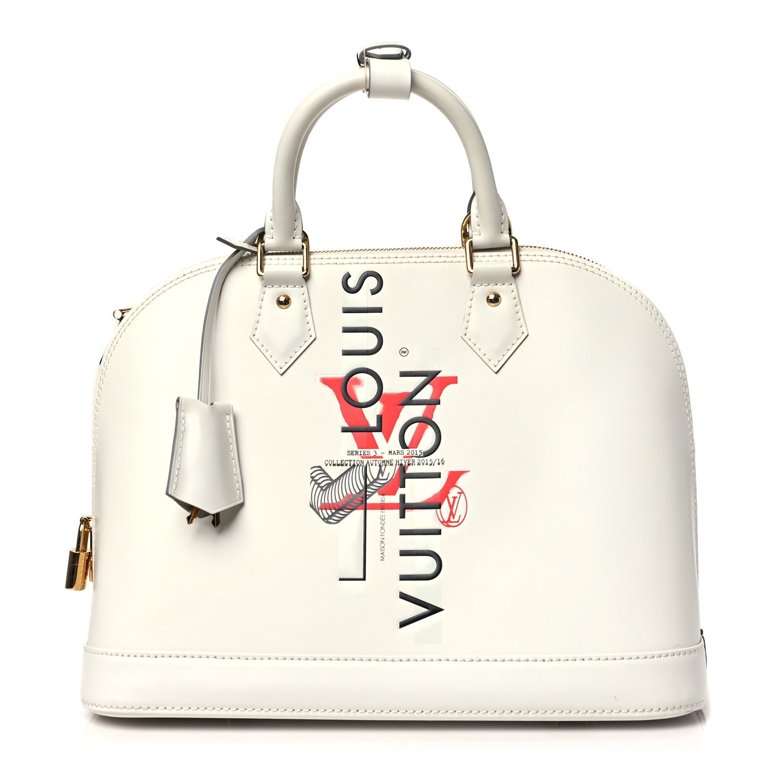 Louis Vuitton Smooth Calfskin Signature Alma PM White 1 of 8