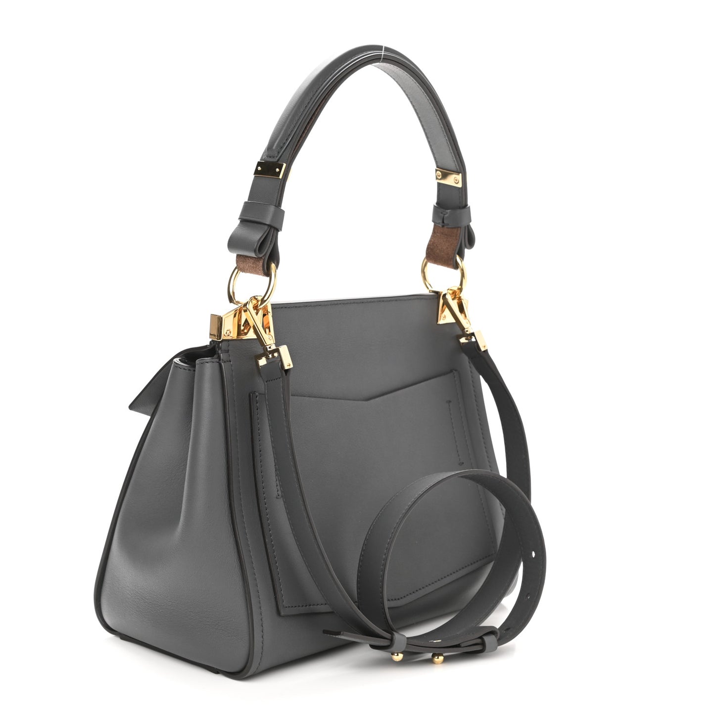 Calfskin Small Mystic Shoulder Bag Storm Grey