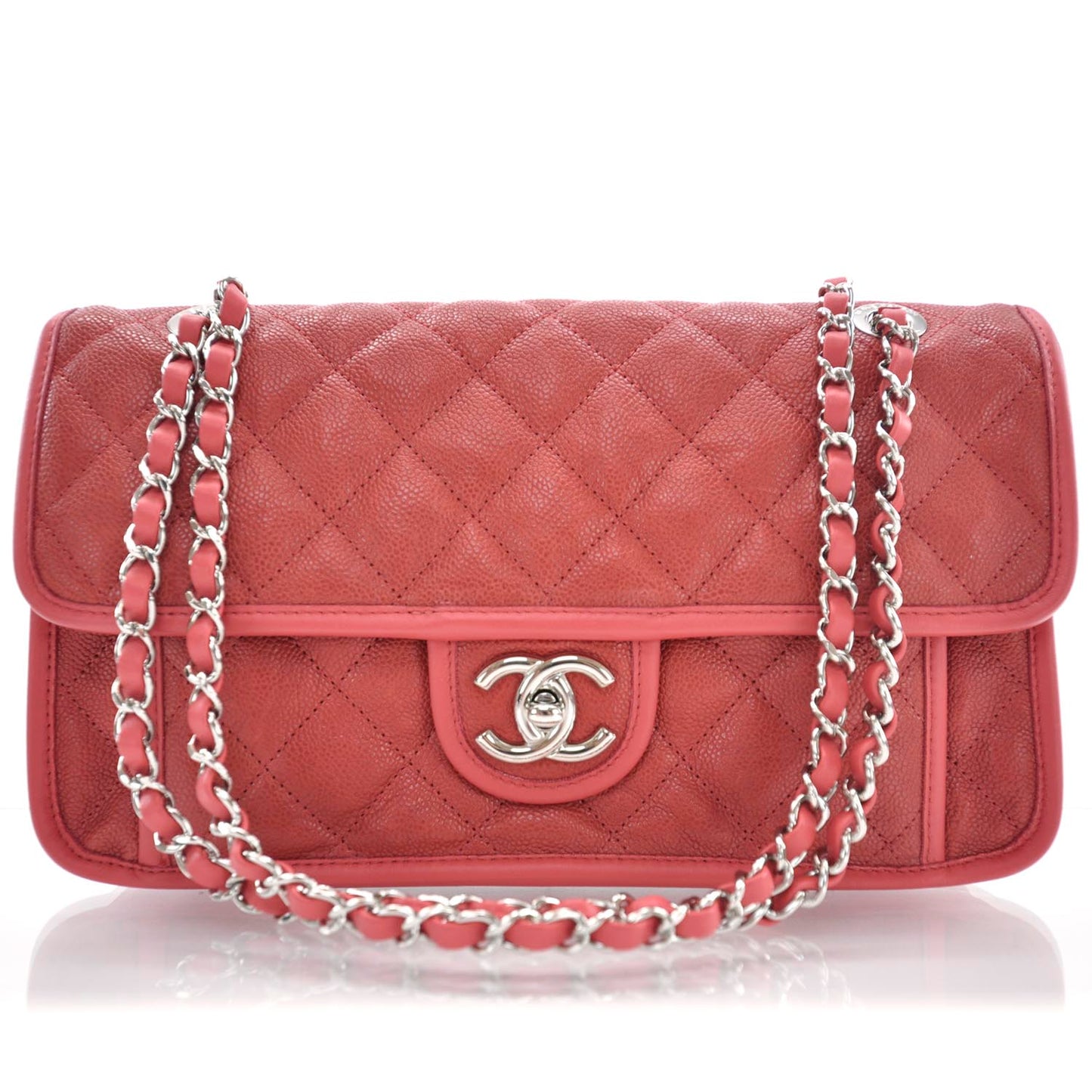 Suede Calfskin French Riviera Flap Red