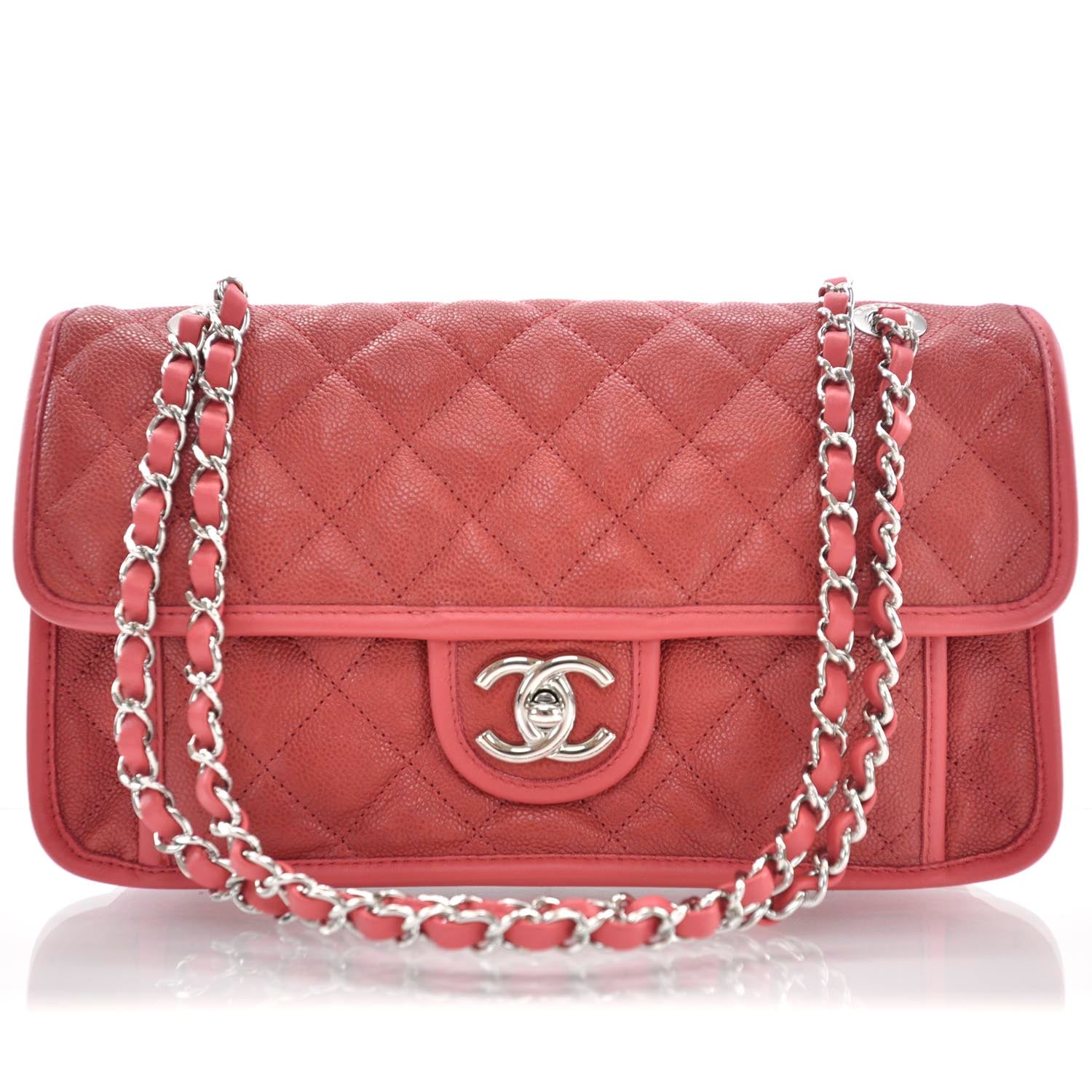 Chanel Suede Calfskin French Riviera Flap Red 1 of 12