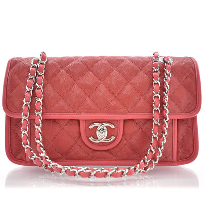 Chanel Suede Calfskin French Riviera Flap Red 1 of 12