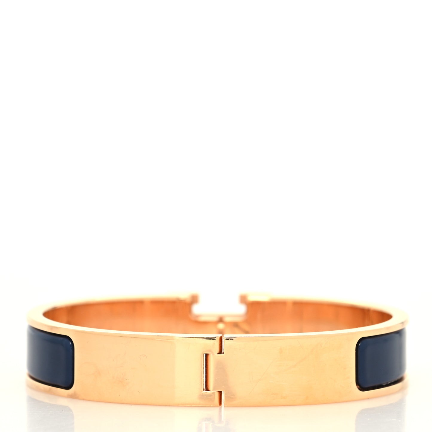 Enamel Narrow Clic Clac H Bracelet GM Bleu Nuit