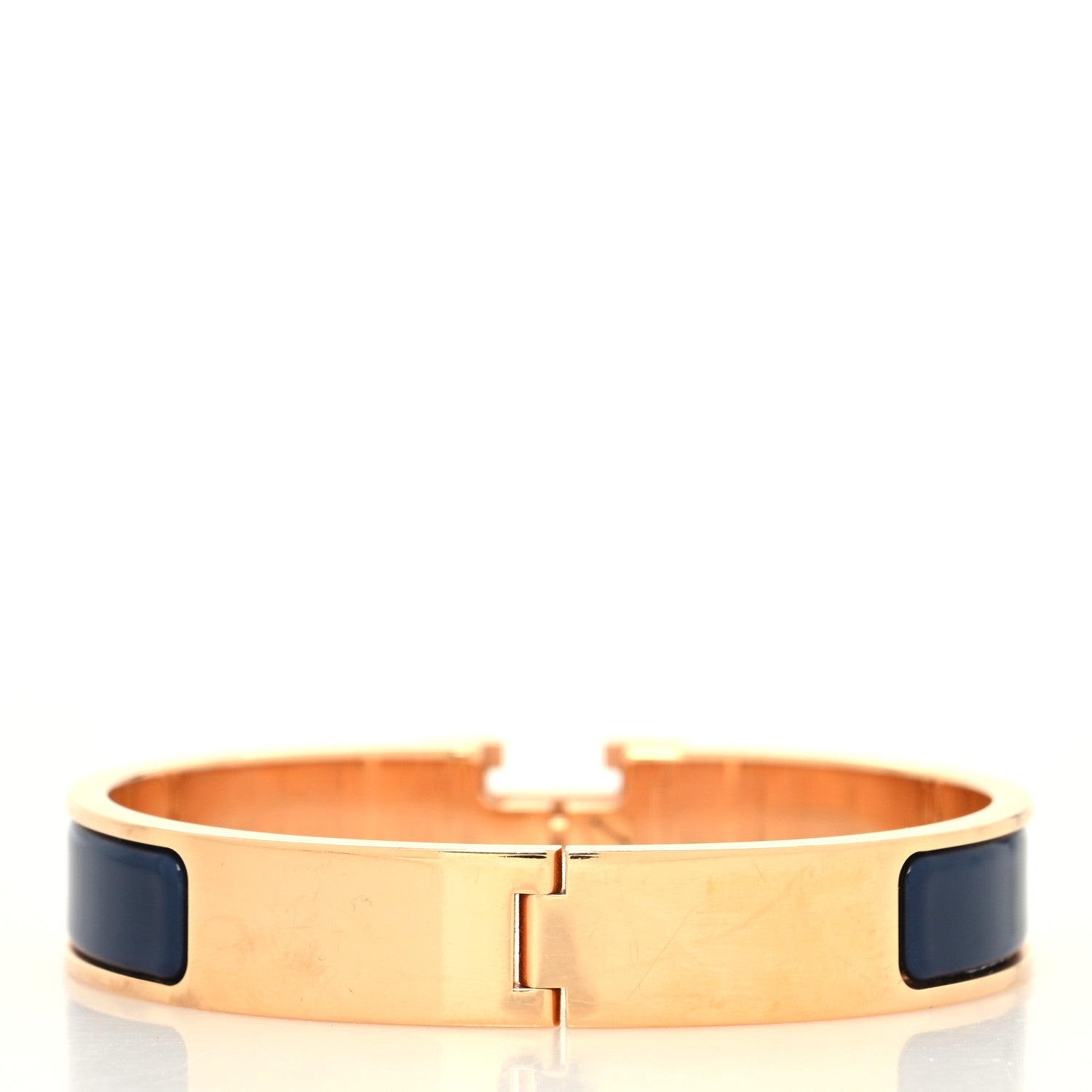 Hermes Enamel Narrow Clic Clac H Bracelet GM Bleu Nuit 3 of 5