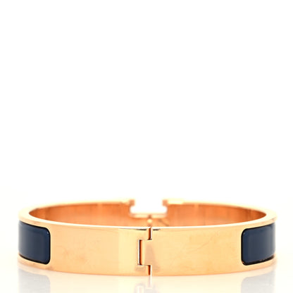 Hermes Enamel Narrow Clic Clac H Bracelet GM Bleu Nuit 3 of 5