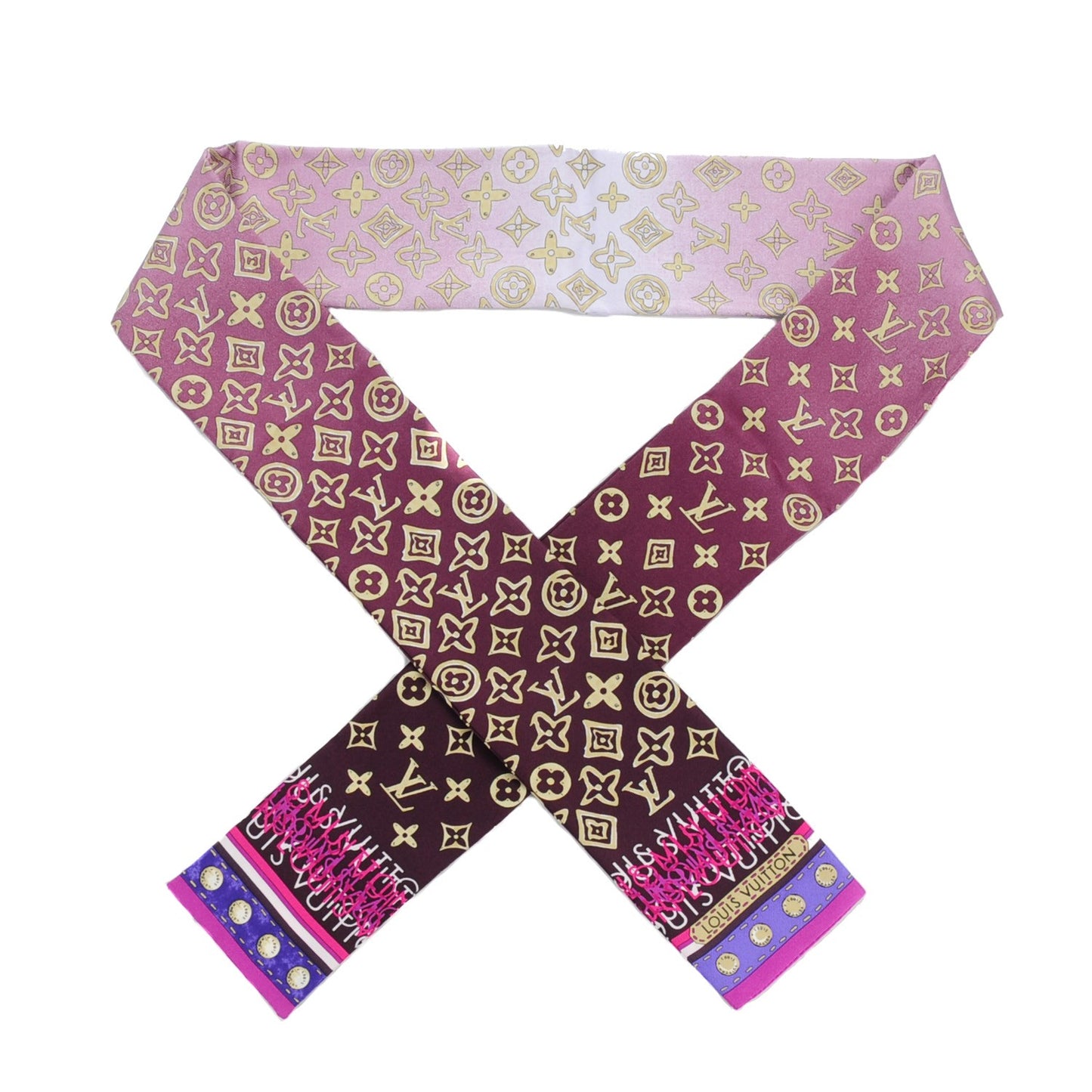 Silk Monogram Map Bandeau Cassis