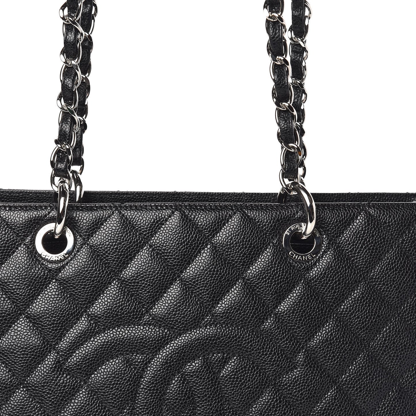 Caviar Quilted Grand Shopping Tote GST Black