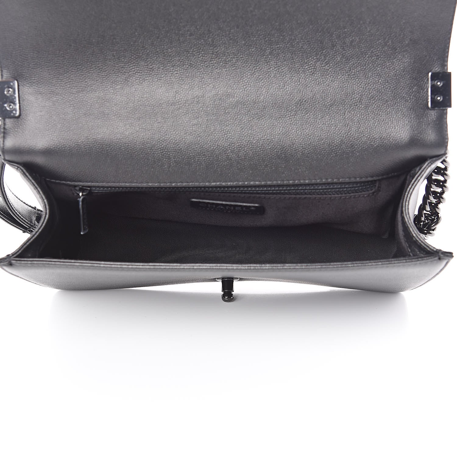 Chanel Caviar Quilted New Medium Boy Flap So Black 5 of 11