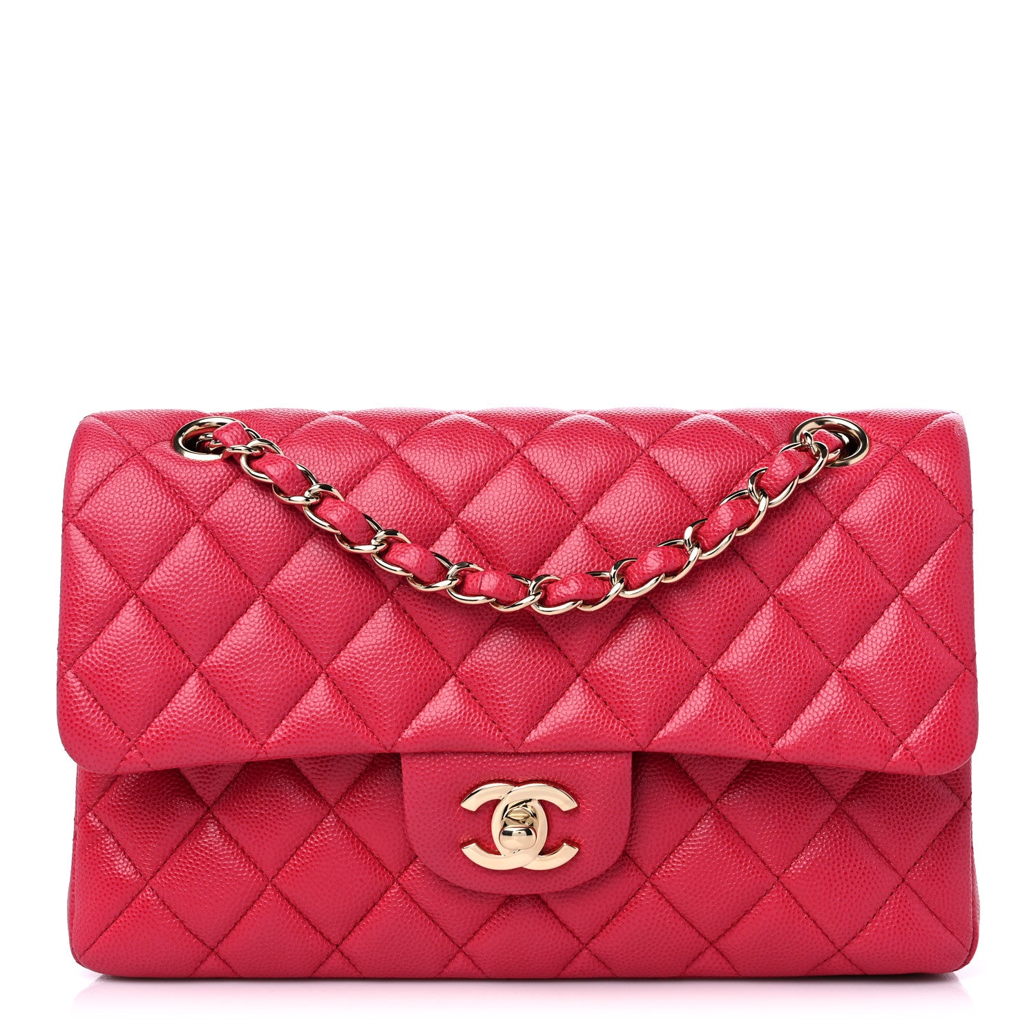 Chanel Caviar Quilted Small Double Flap Dark Pink 1 of 8