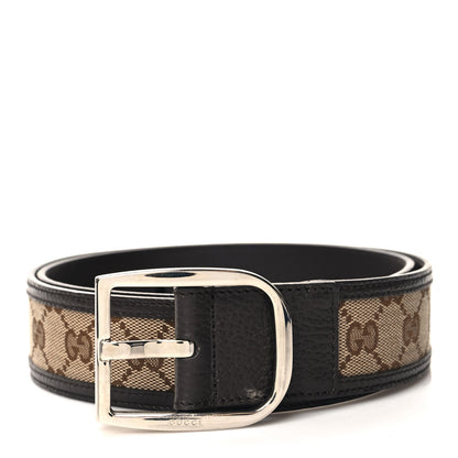 Gucci Monogram Dollar Calfskin 40mm Belt 85 34 Beige Ebony Testa Di Moro 1 of 5