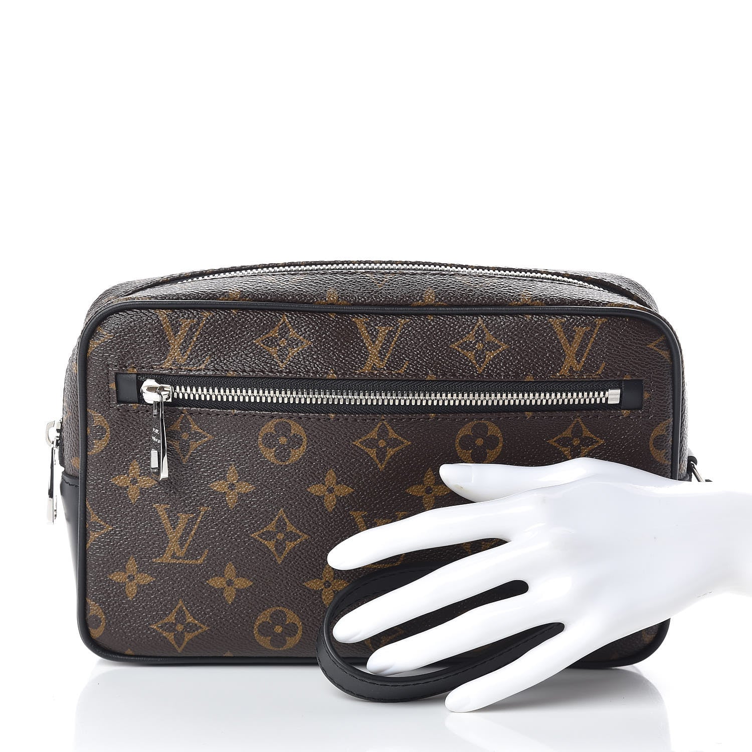 Louis Vuitton Monogram Macassar Kasai Clutch Black 2 of 9
