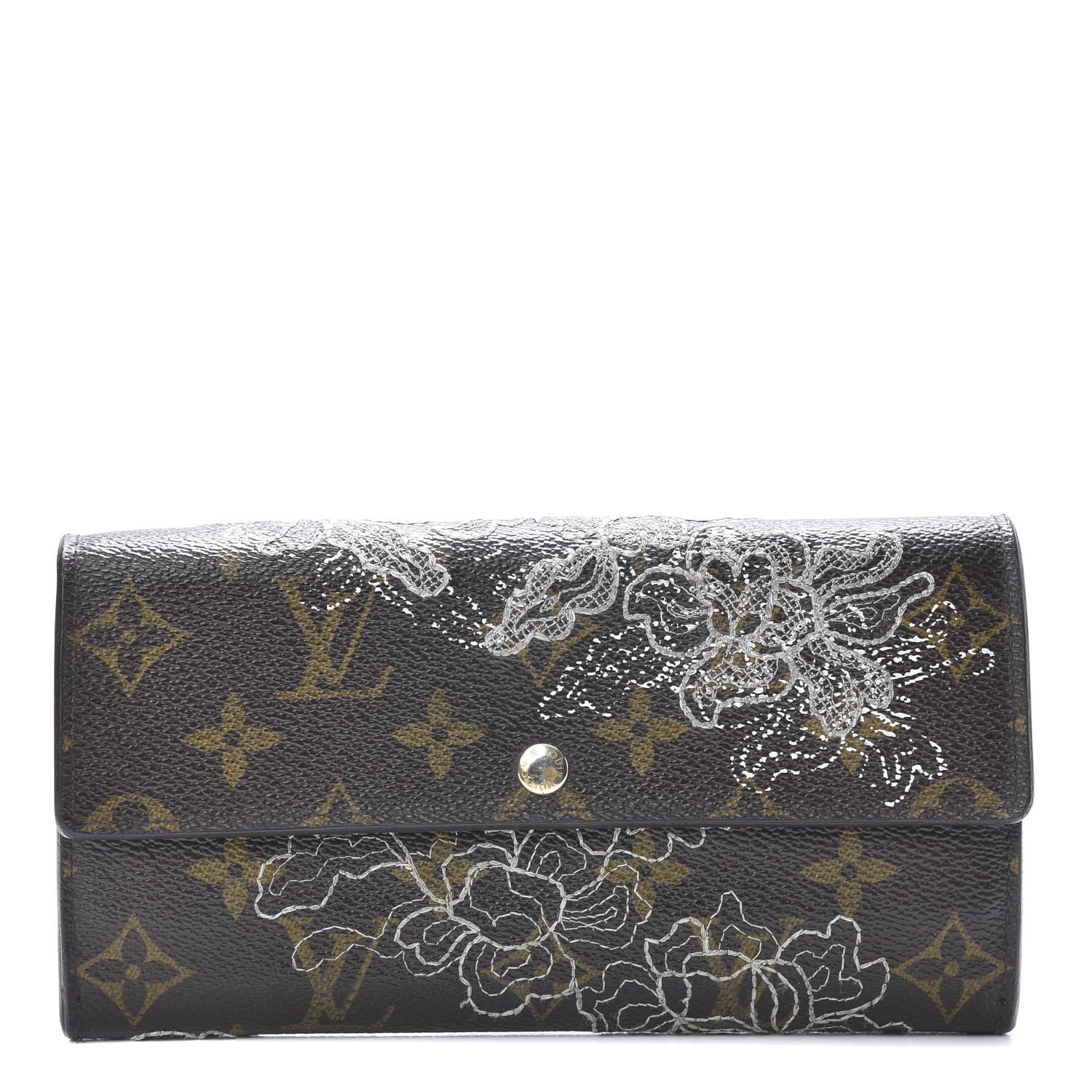 Louis Vuitton Monogram Dentelle Sarah Wallet Silver 1 of 12