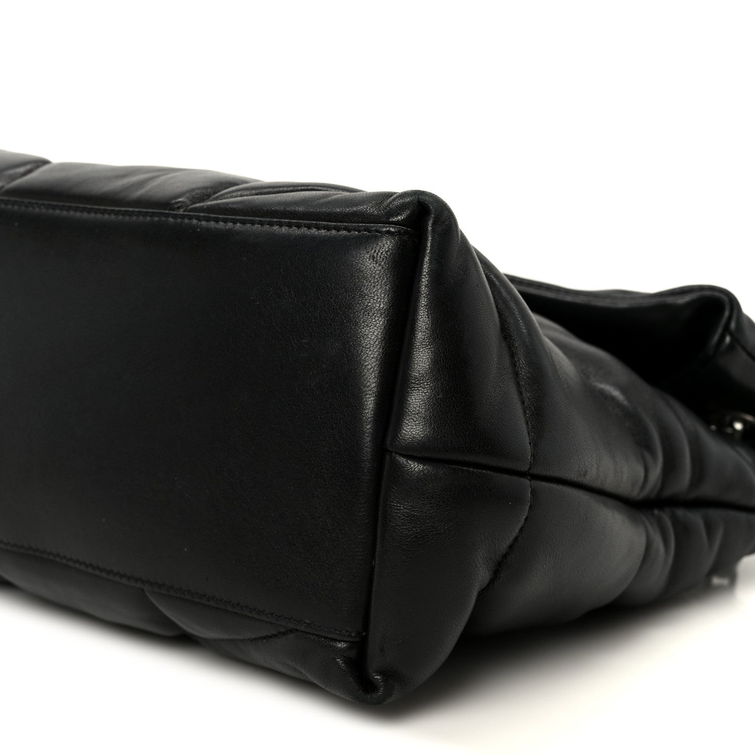 Saint Laurent Lambskin Quilted Medium Loulou Puffer Monogram Chain Satchel Black 11 of 11