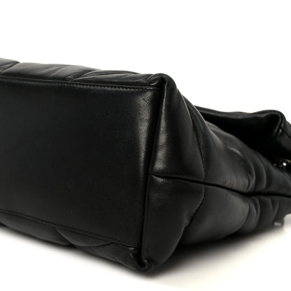 Saint Laurent Lambskin Quilted Medium Loulou Puffer Monogram Chain Satchel Black 11 of 11