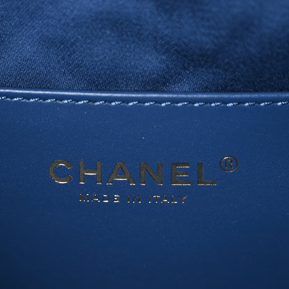 Chanel Cotton Wool Tweed Quilted Mini Chanel 25 Handbag Black Blue 6 of 11