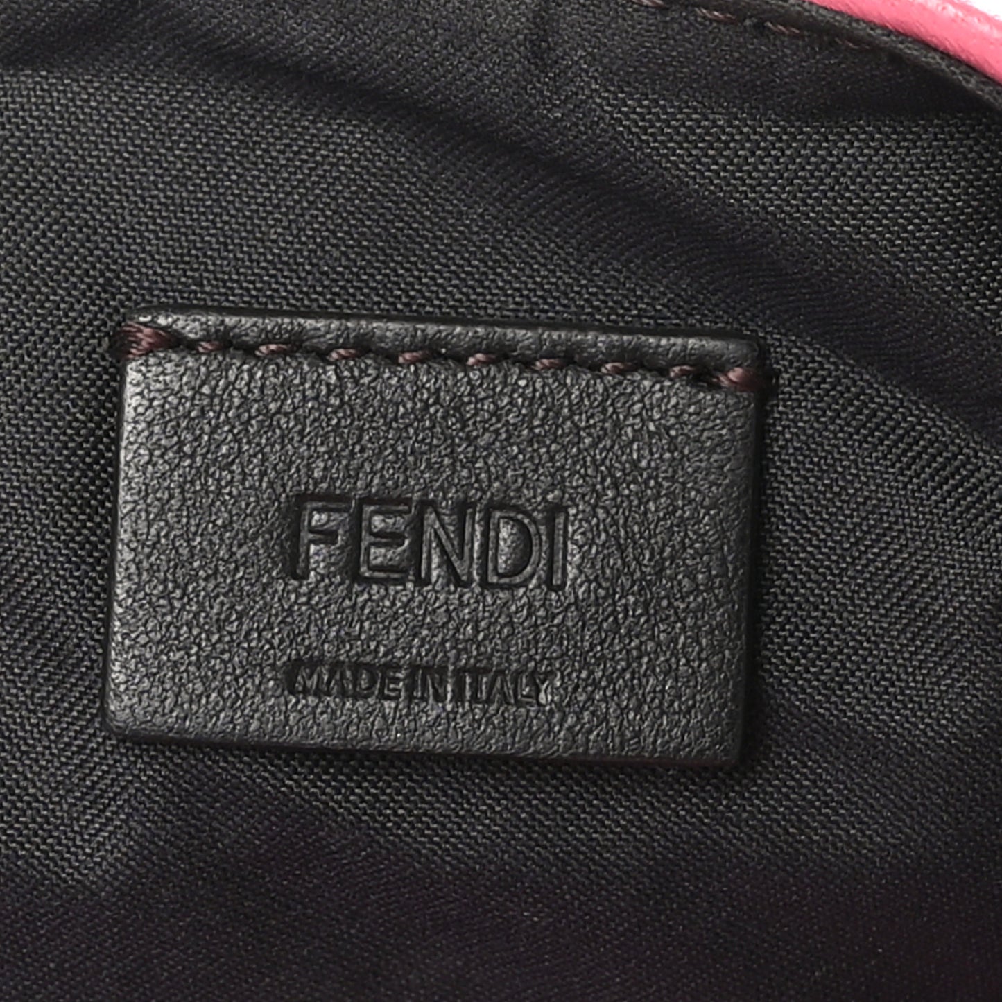 Nappa FF 1974 Embossed Mini Baguette Rosa Fluo