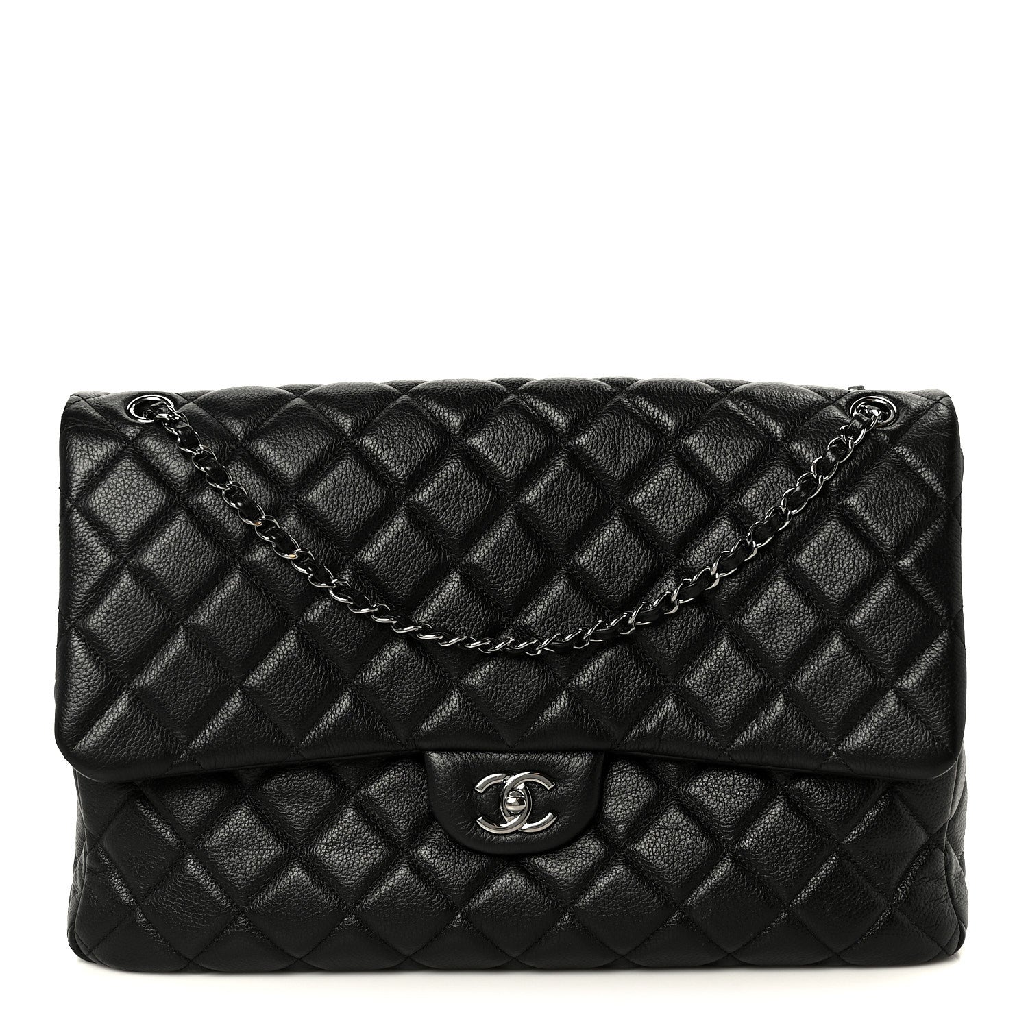 Chanel Calfskin Quilted XXL Travel Flap Bag Black 1 of 12