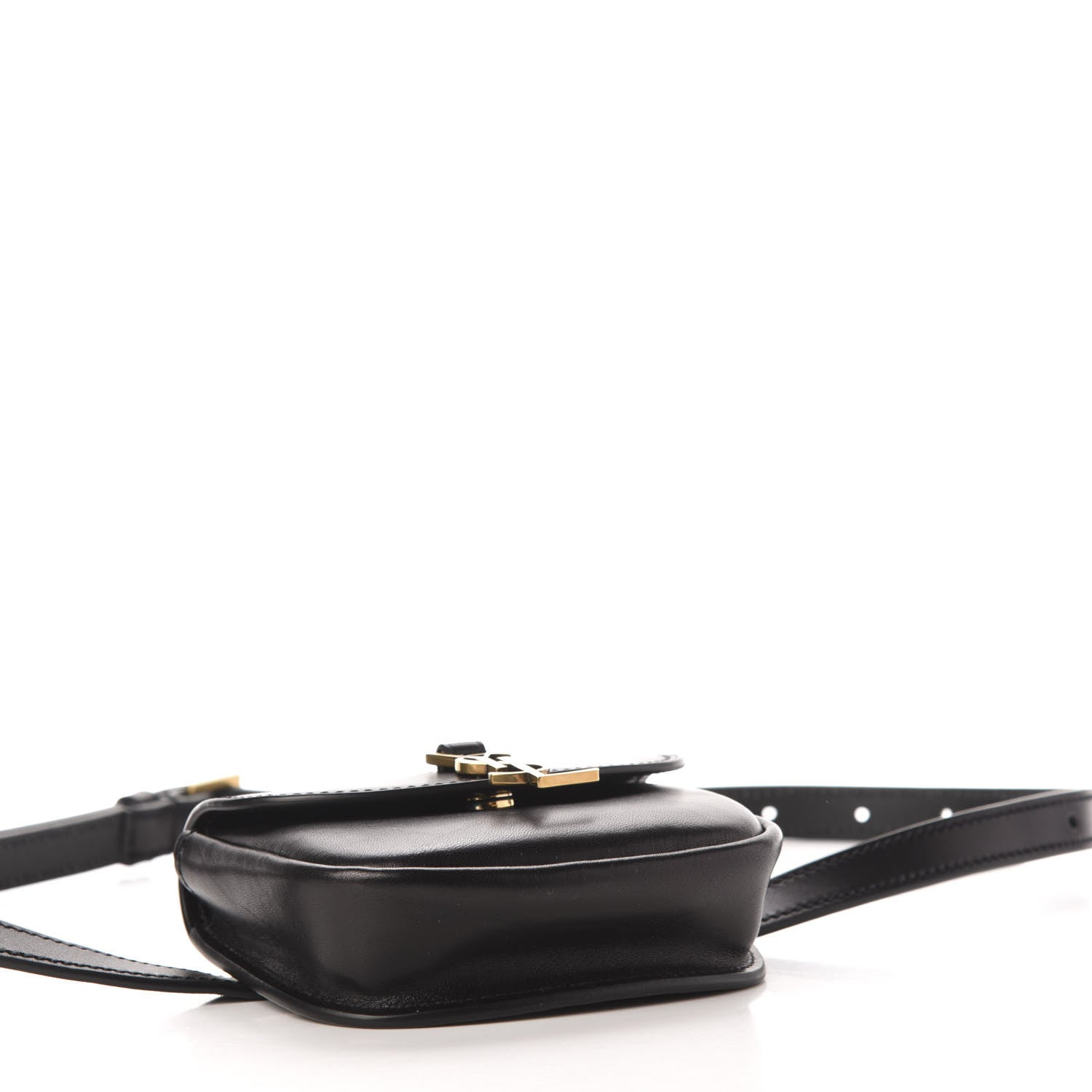 Saint Laurent Smooth Calfskin Mini Classic Monogram Kaia Belt Black 4 of 10