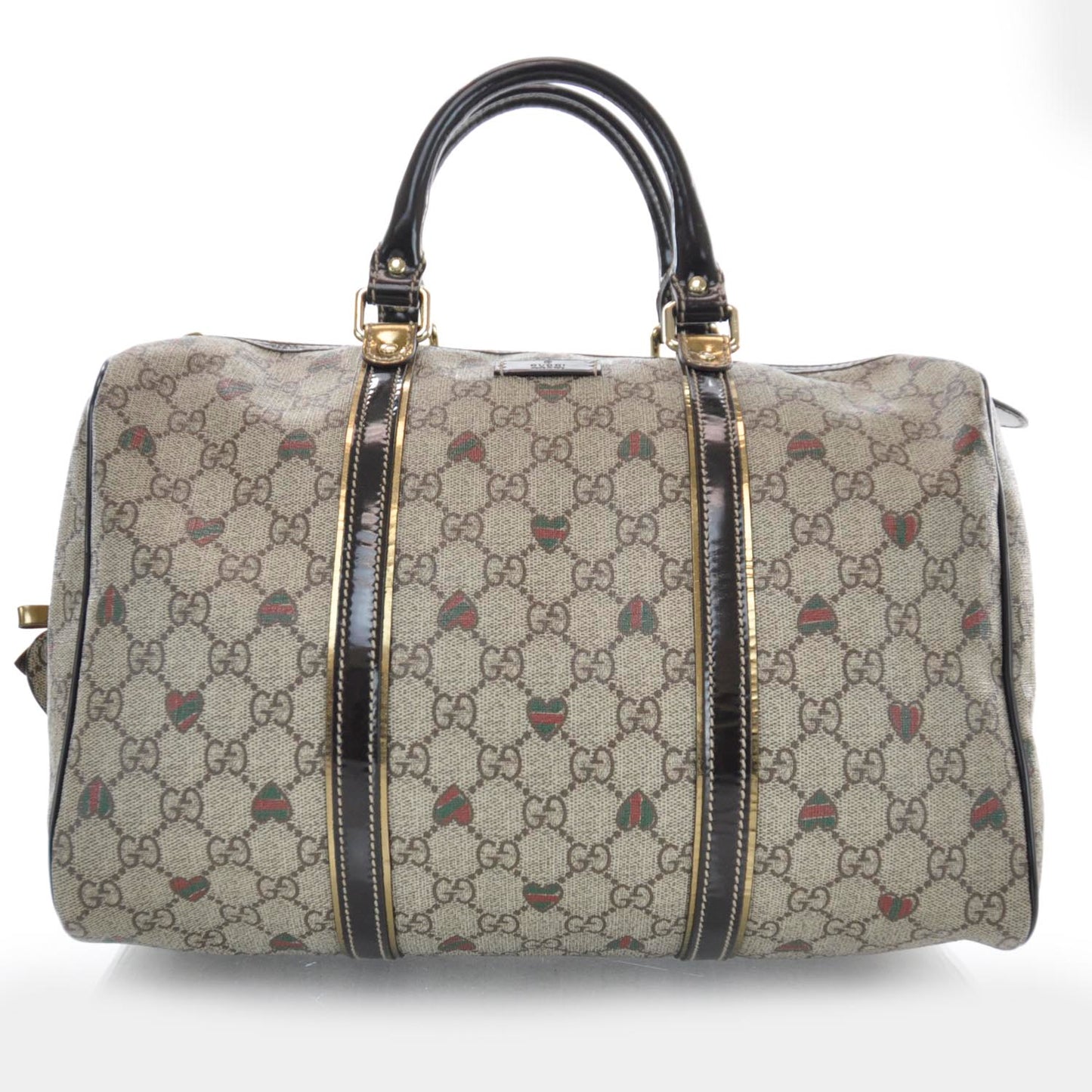 GG Plus Monogram Hearts Medium Joy Boston Dark Brown