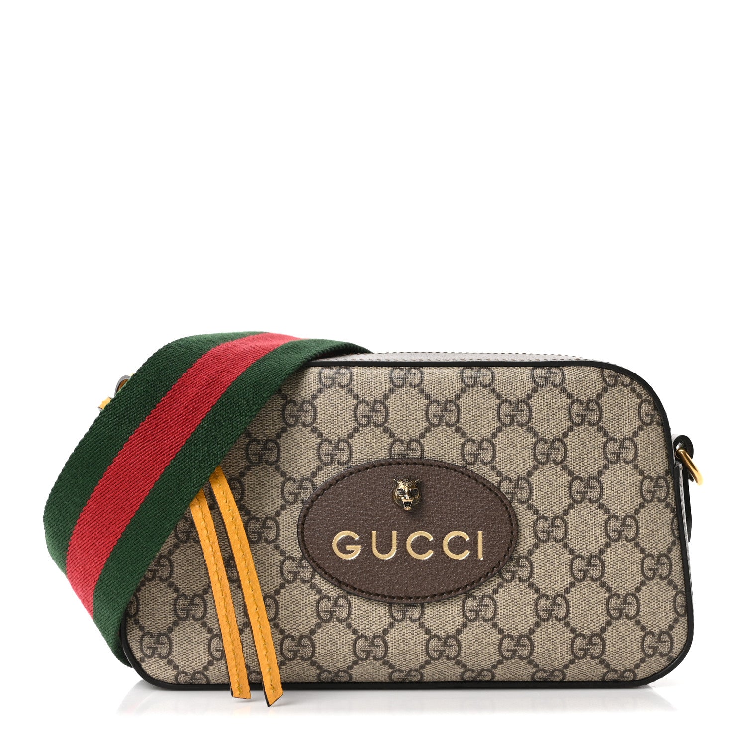 Gucci GG Supreme Monogram Web Neo Vintage Shoulder Bag Beige New Acero Crop 1 of 19