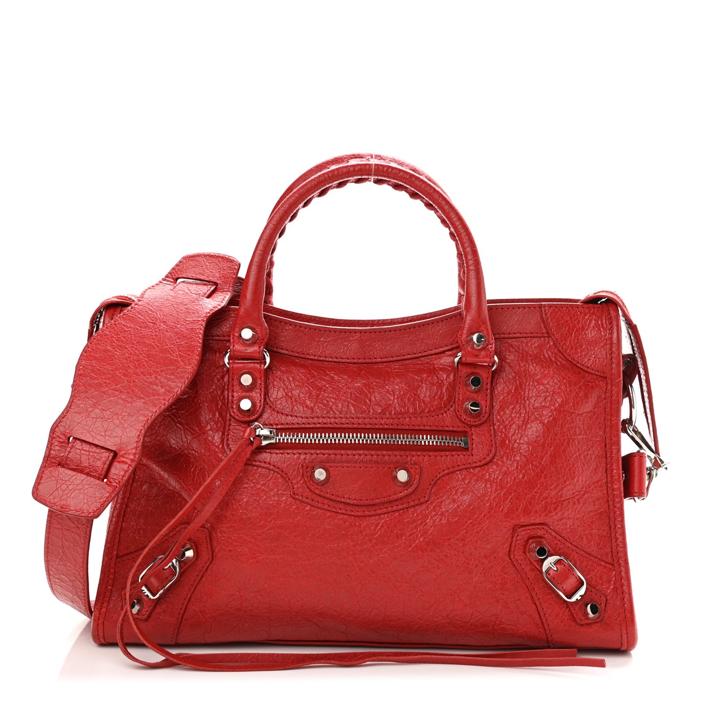 Agneau Classic Silver Hardware S City Rouge Groseille