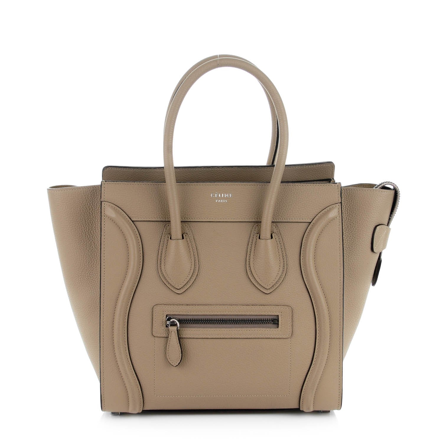 Celine Drummed Calfskin Micro Luggage Dune 1 of 7