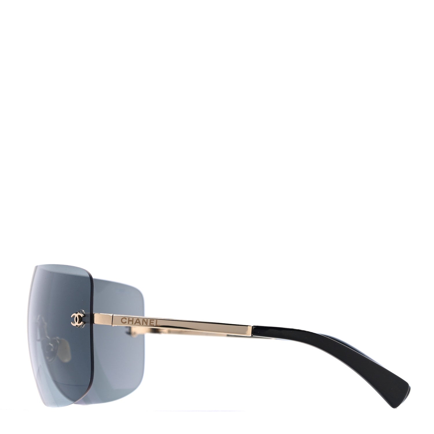 Chanel Frameless Shield Sunglasses Black 2 of 7