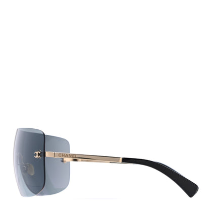 Chanel Frameless Shield Sunglasses Black 2 of 7