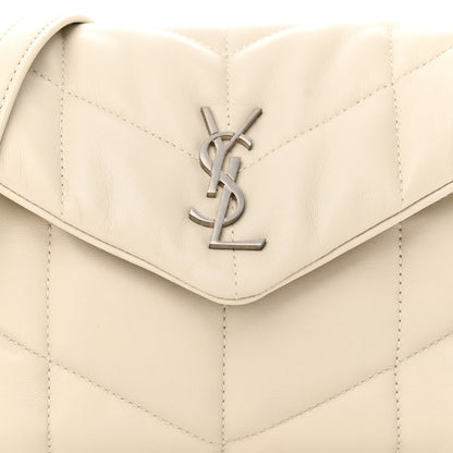 Saint Laurent Lambskin Quilted Toy Loulou Puffer Monogram Chain Satchel Crema Soft 7 of 9
