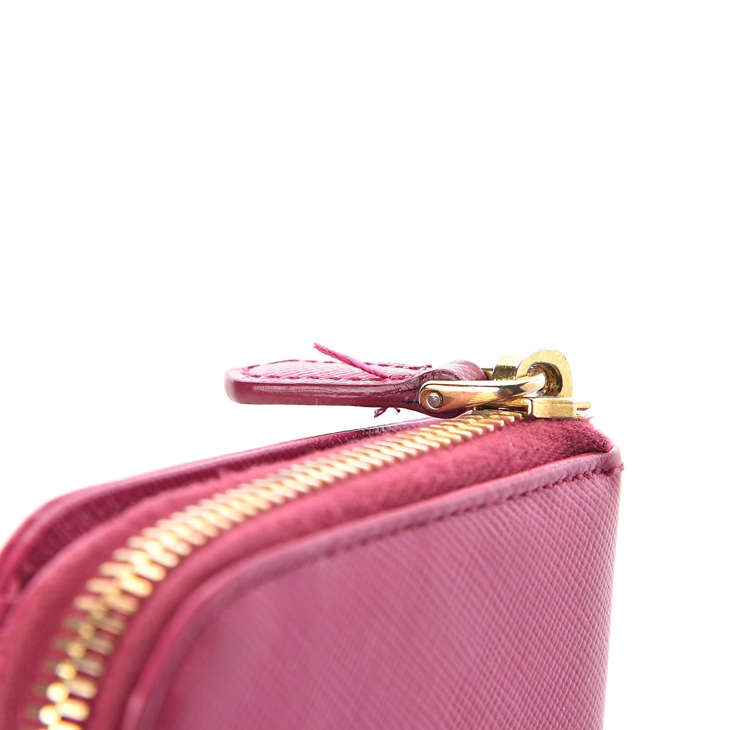Prada Saffiano Metal Compact Zip Around Wallet Peonia 10 of 10