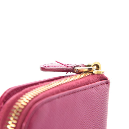 Prada Saffiano Metal Compact Zip Around Wallet Peonia 10 of 10