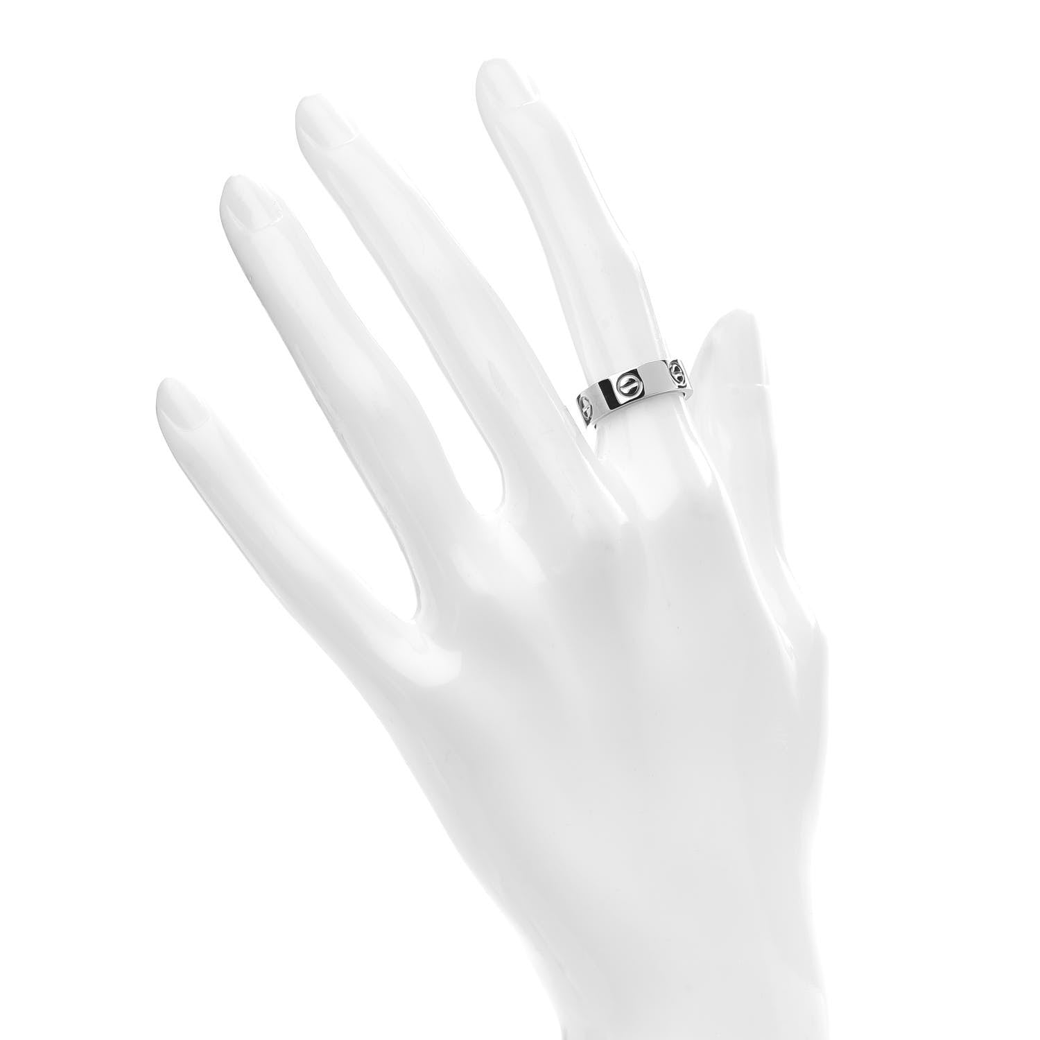 Cartier 18K White Gold 5.5mm LOVE Ring 49 4.75 2 of 4