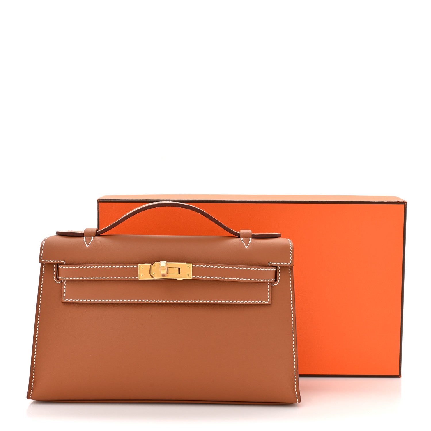 Hermes Swift Kelly Pochette Clutch Gold 8 of 8