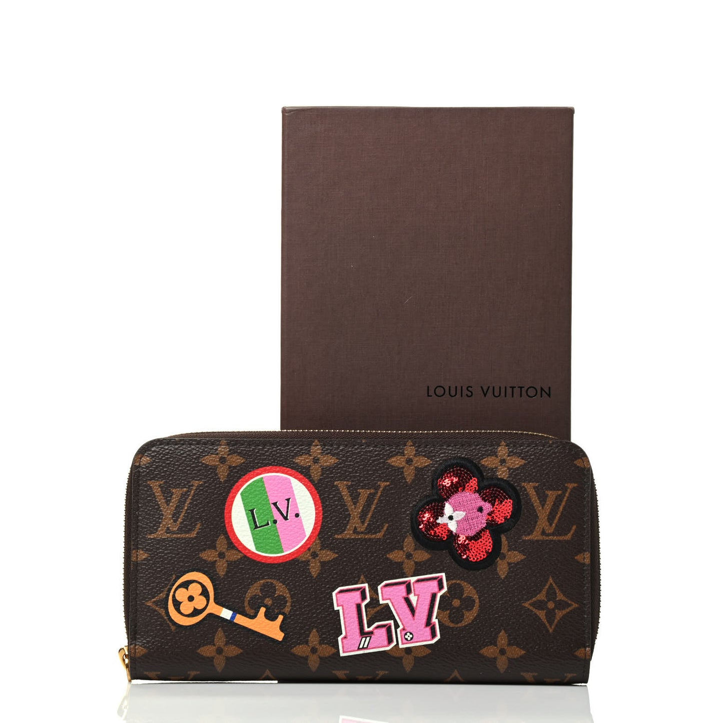 Monogram Travel Stickers Zippy Wallet