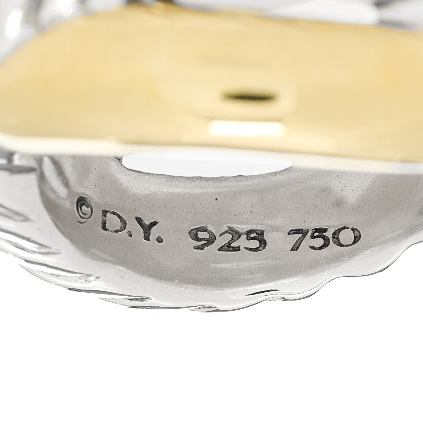David Yurman Sterling Silver 18K Yellow Gold Crossover Cable Ring 52 6 3 of 3
