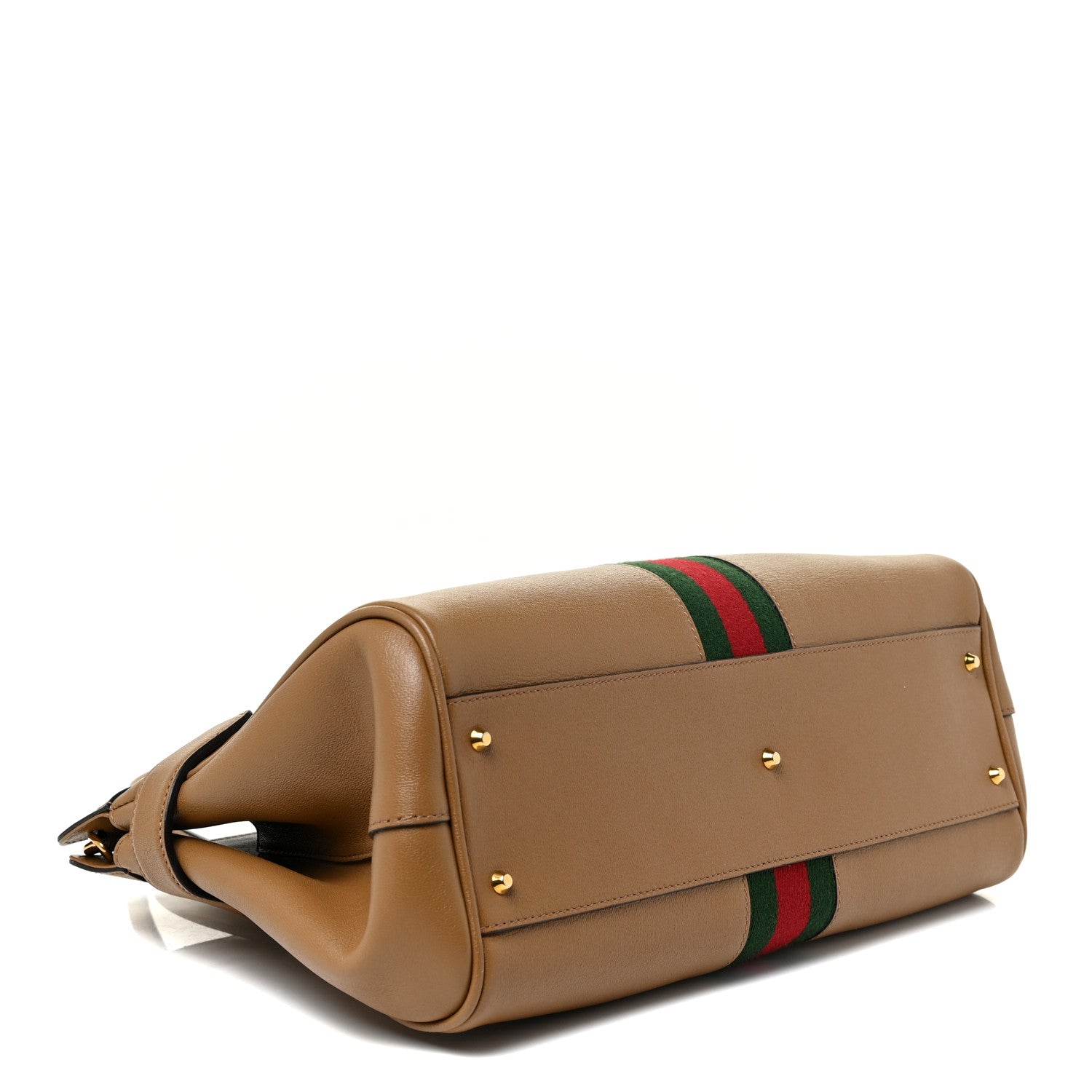 Gucci New Sakai Calfskin Lux Web Medium Dahlia Top Handle Shoulder Bag Quarz Beige 3 of 14