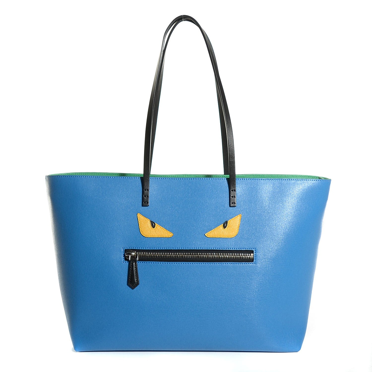 Fendi Vitello Elite Cuoio Monster Buggies Medium Roll Tote Zaffire Black Multicolor Lago 1 of 8