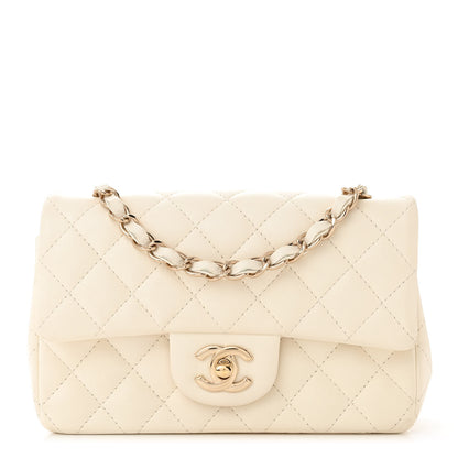 Chanel Lambskin Quilted Mini Rectangular Flap White 1 of 12