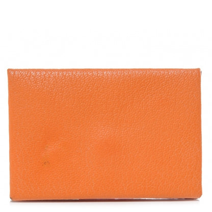 Hermes Chevre Calvi Card Case Orange 1 of 8