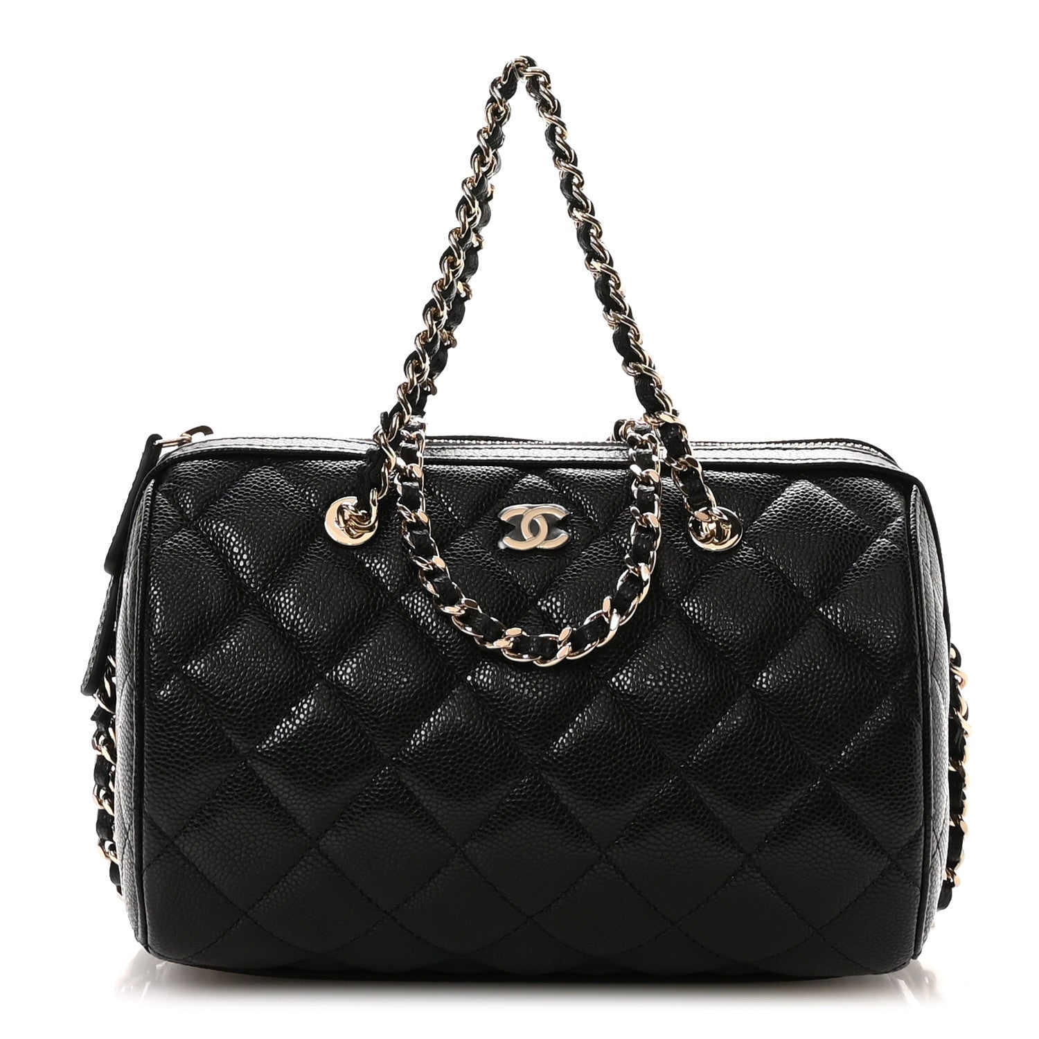 Chanel Caviar Quilted Barrel Clutch With Chain Black 1 of 11