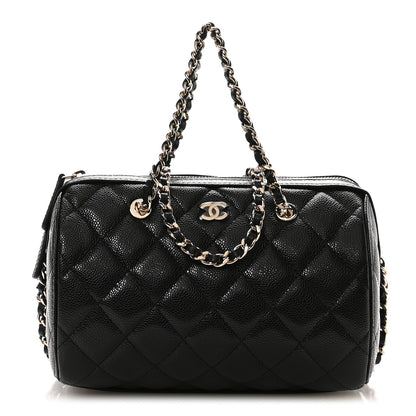 Chanel Caviar Quilted Barrel Clutch With Chain Black 1 of 11