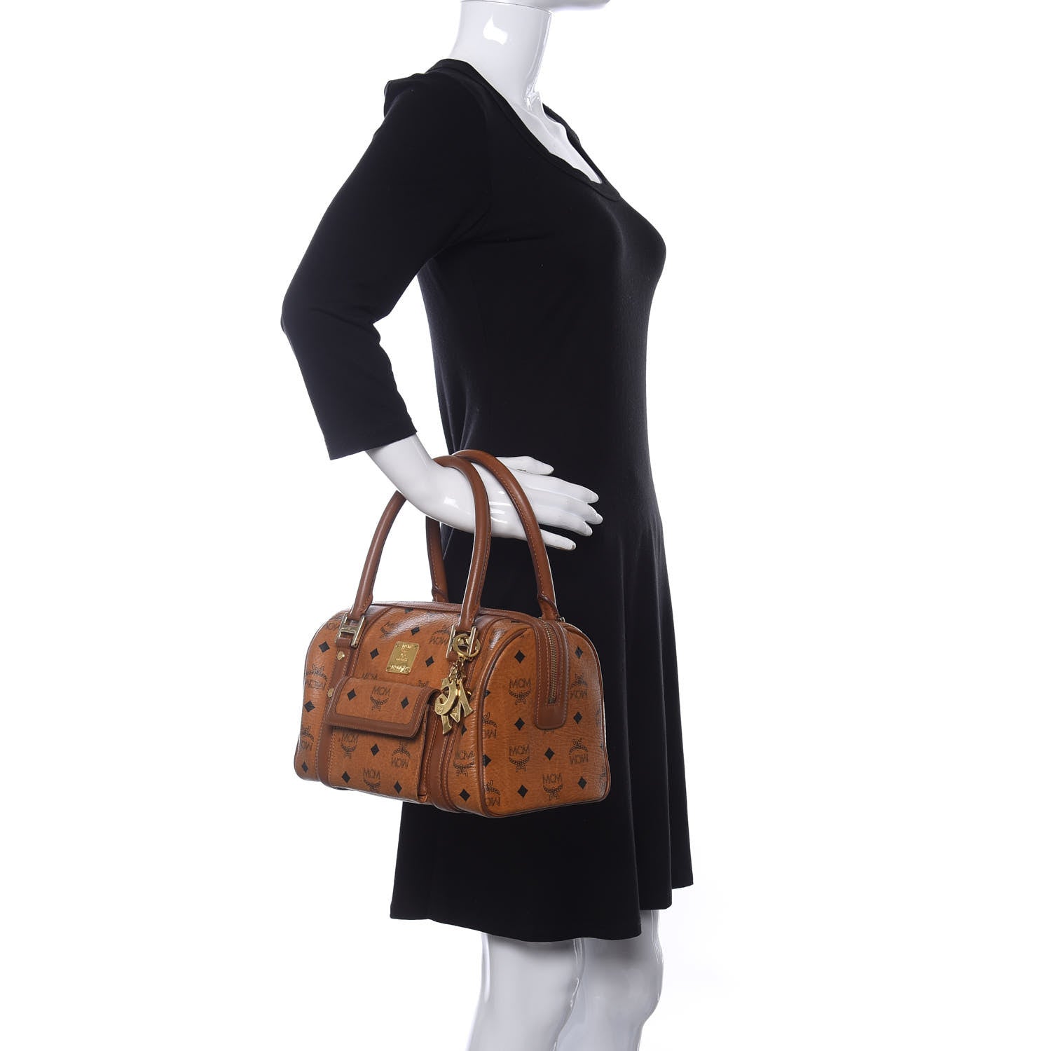 MCM Visetos Satchel Cognac 2 of 9