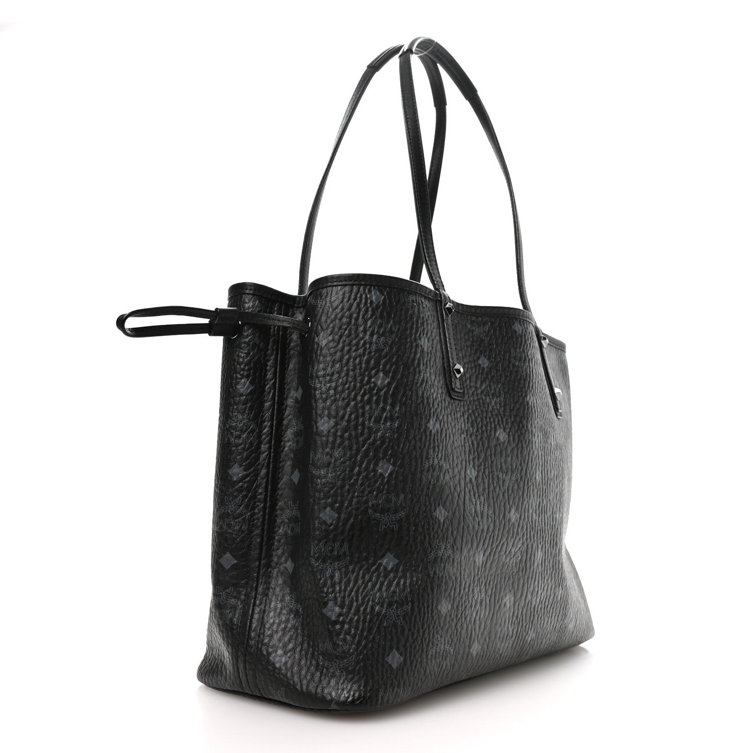 MCM Visetos Medium Project Reversible Shopper Tote Black 3 of 15