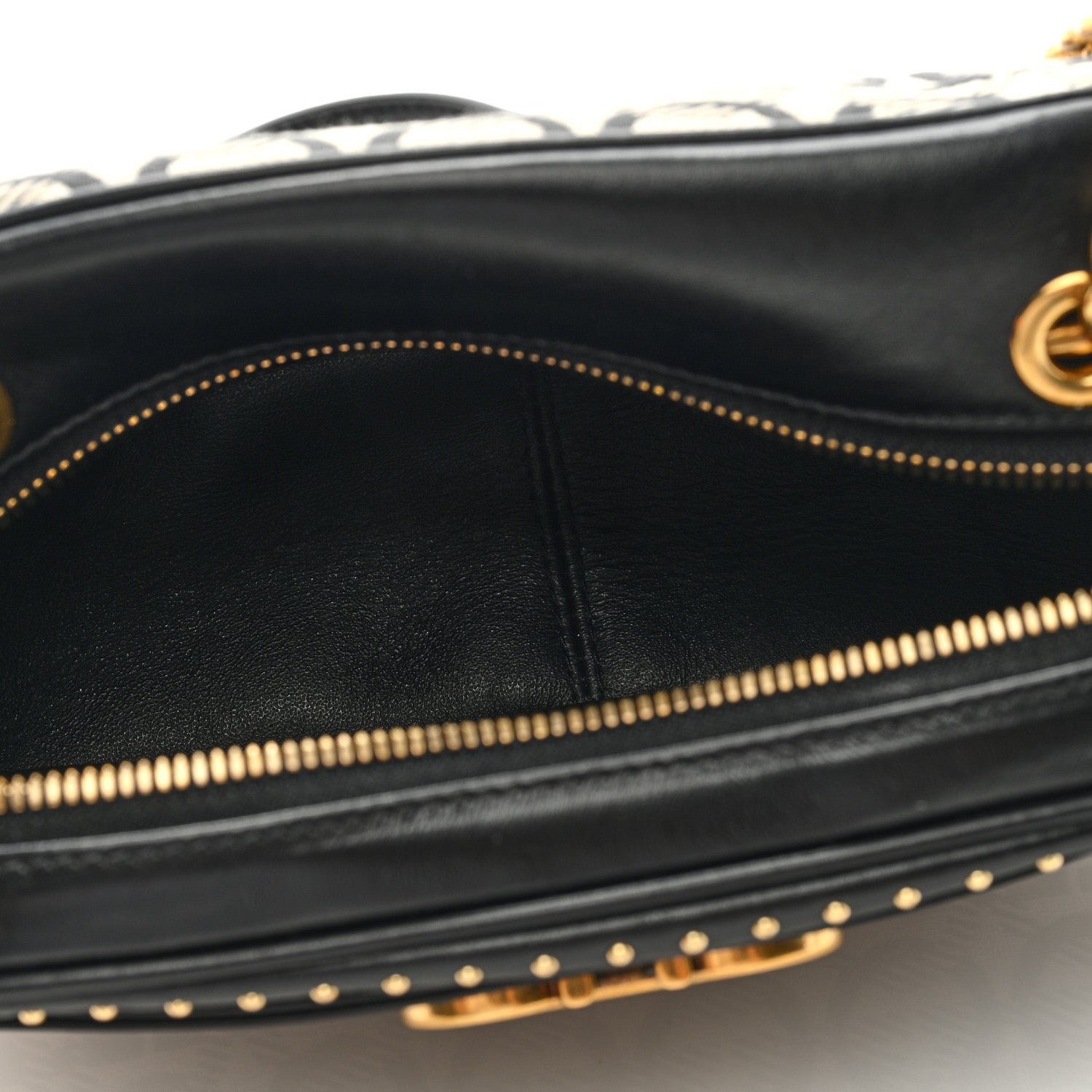 Salvatore Ferragamo Canvas Calfskin Gancini Camera Bag Black Beige 4 of 7