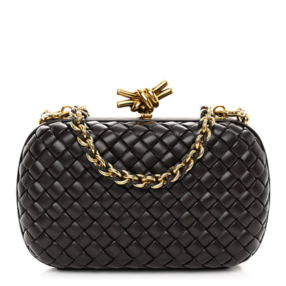 Bottega Veneta Nappa Intreccio Padded Chain Knot Clutch Fondant 1 of 10