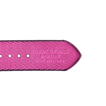 Hermes Nylon Weave 41mm H Vibration Jumping Watch Single Tour Band Cassis Magnolia 3 of 6