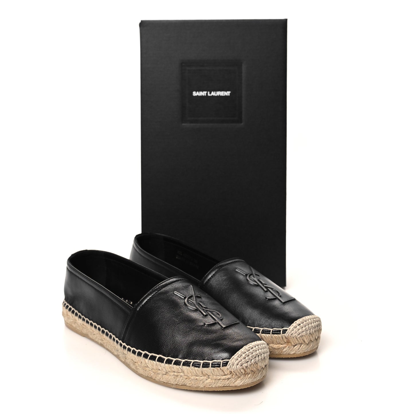 Lambskin Monogram Espadrilles 36 Black