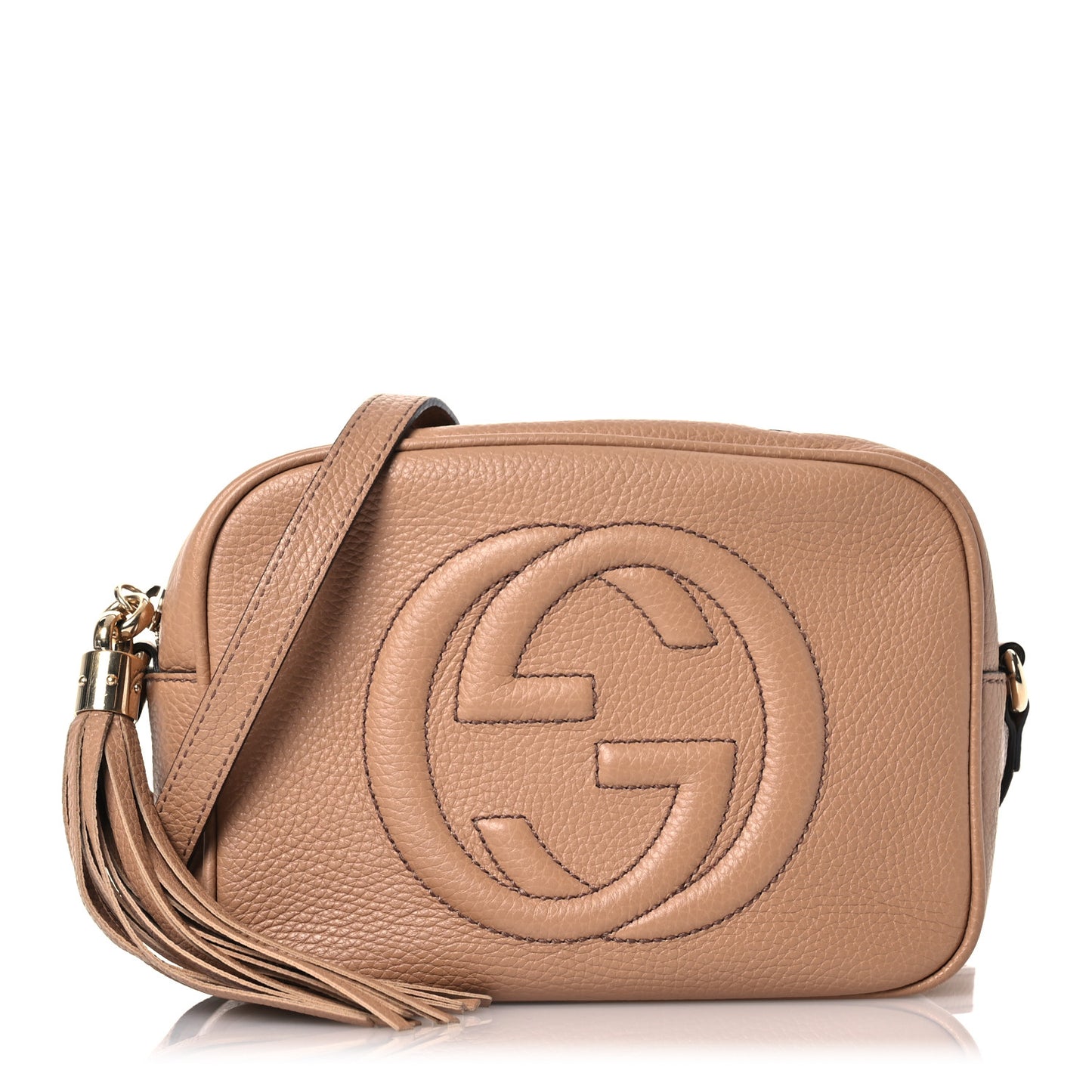 Pebbled Calfskin Small Soho Disco Bag Camelia